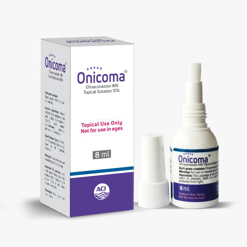 Pack Image: Onicoma 10% Topical Solution (8 ml bottle)