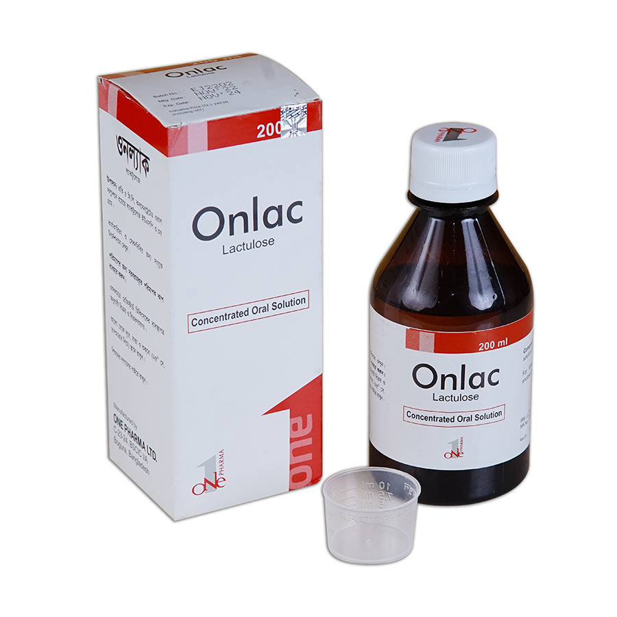 Pack Image: Onlac 3.35 gm Oral Solution (200 ml bottle)