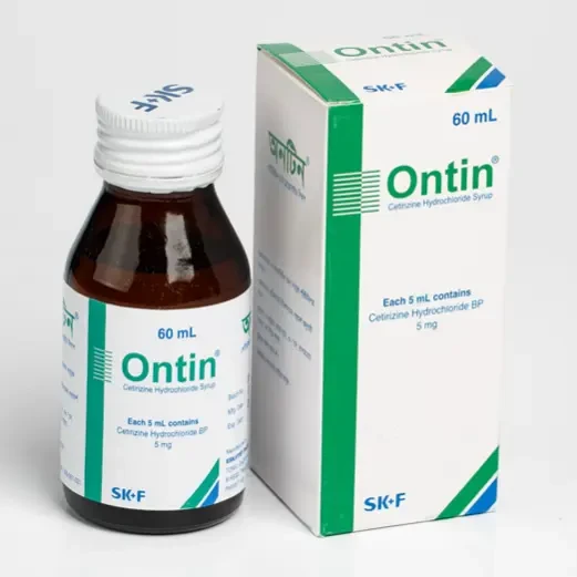 Pack Image: Ontin 5 mg Syrup (60 ml bottle)