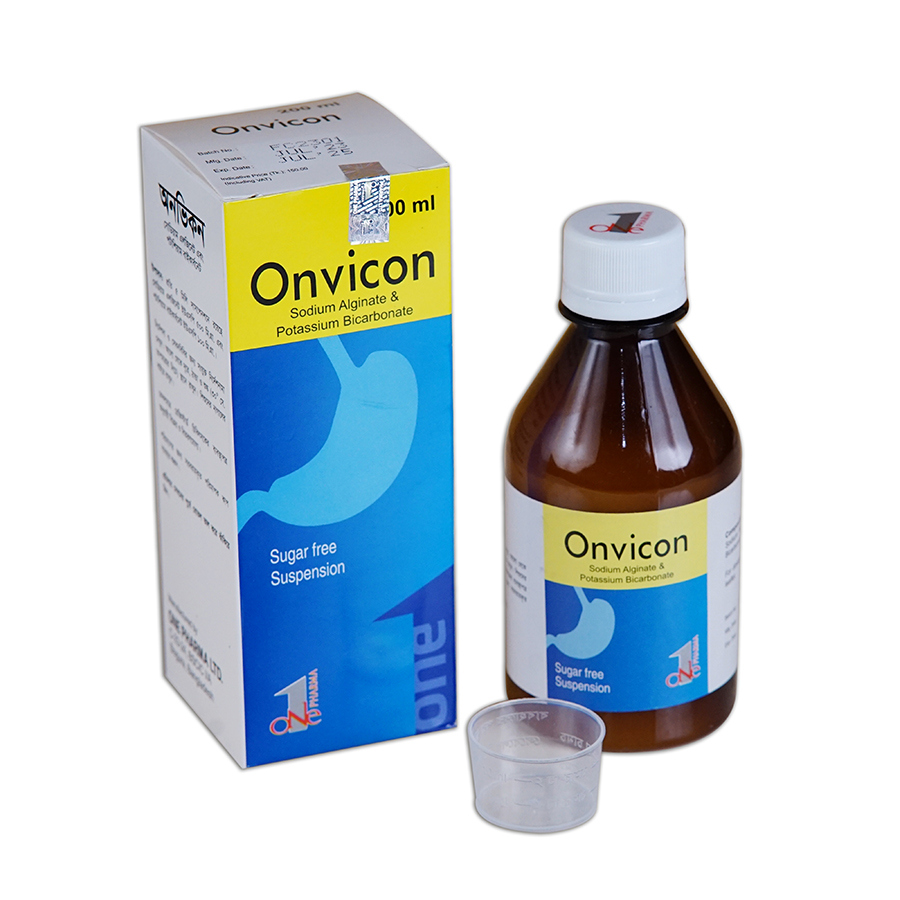 Pack Image: Onvicon (500 mg Suspension (200 ml bottle)