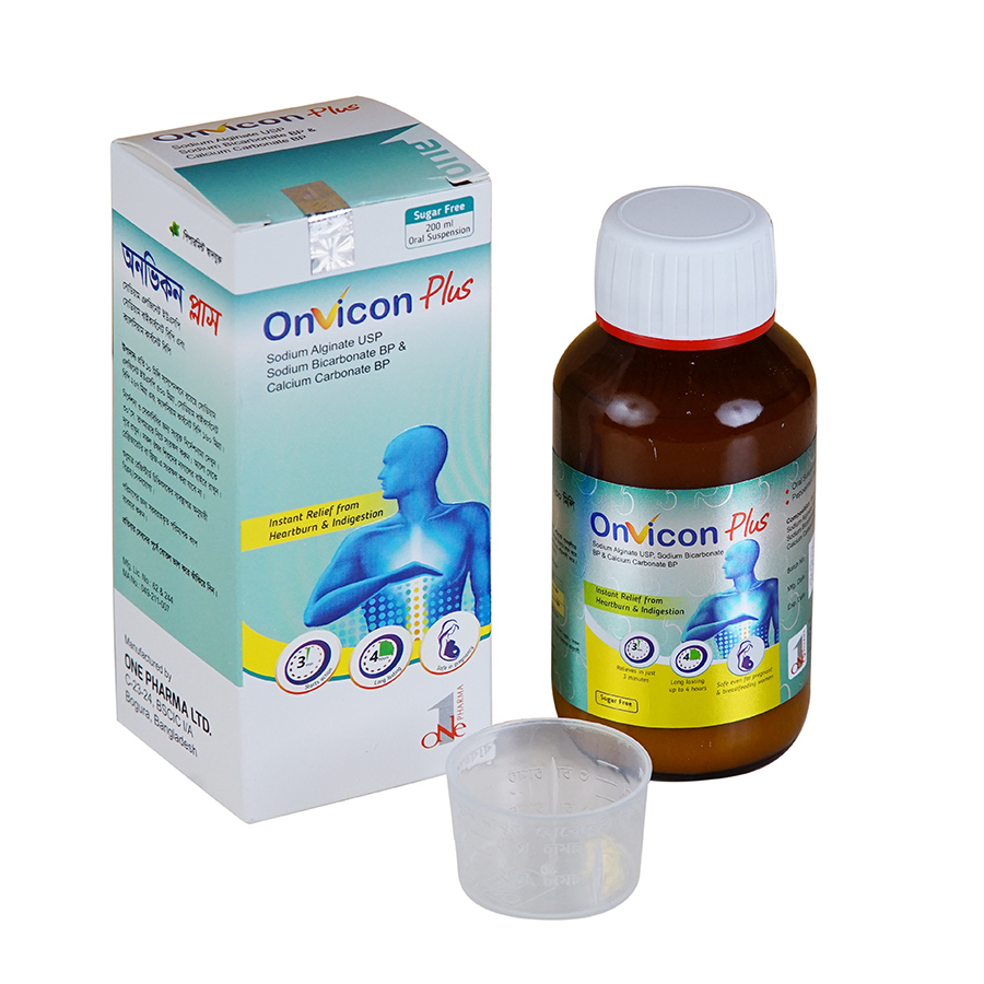 Pack Image: Onvicon Plus (500 mg Suspension (200 ml bottle)
