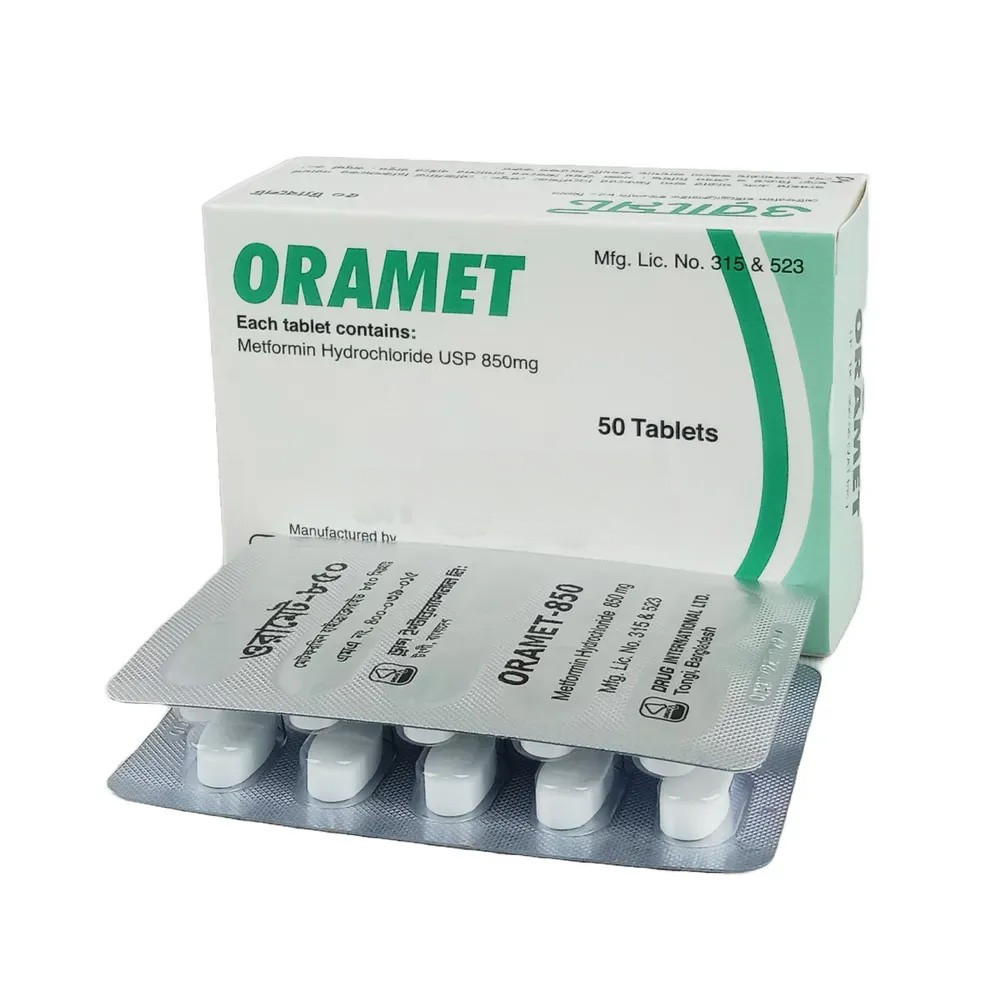 Pack Image: Oramet 850 mg Tablet (5 x 10)