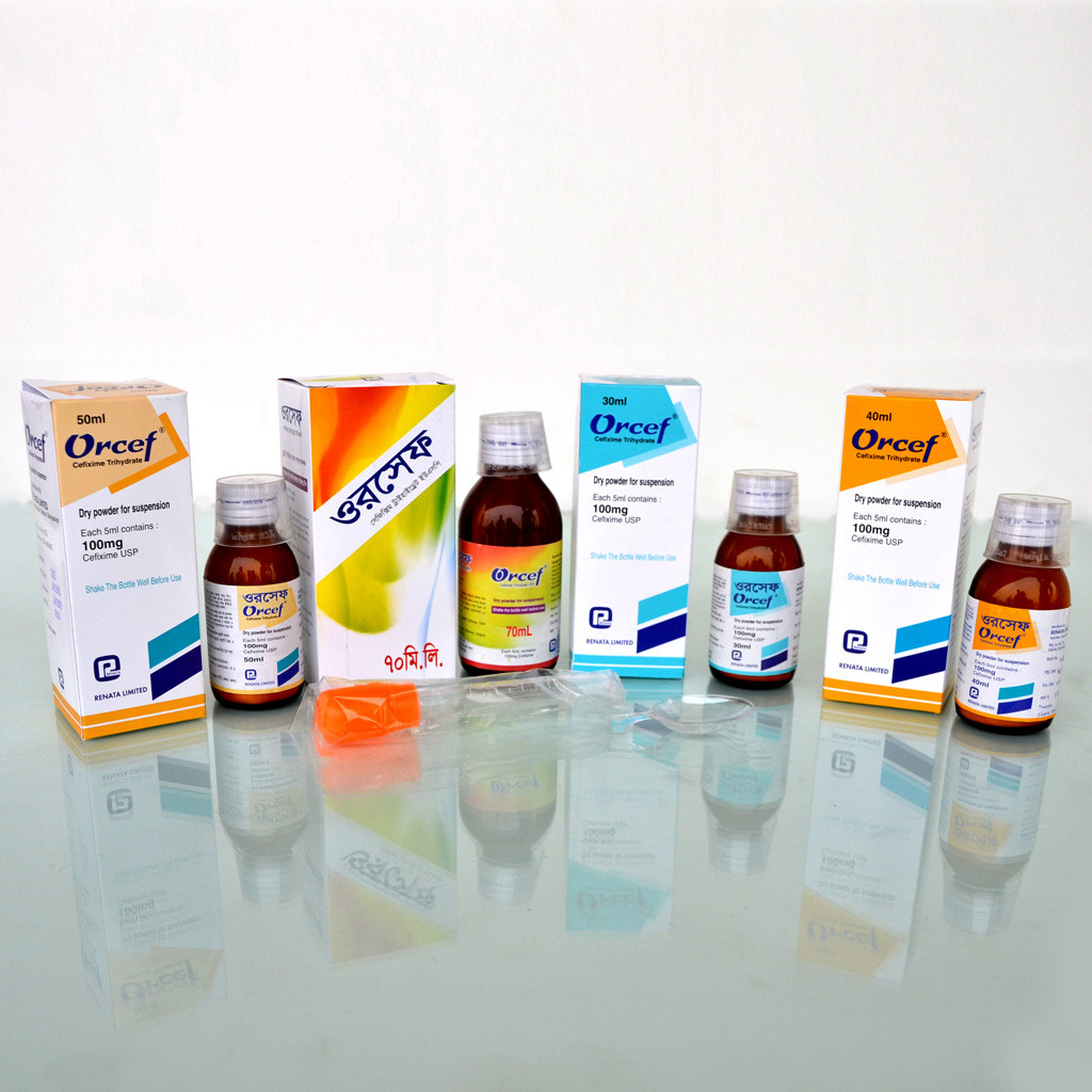 Pack Image: Orcef 100 mg Suspension (30 ml bottle)