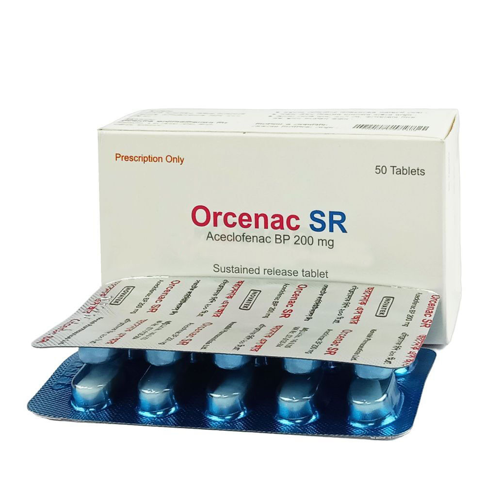 Pack Image: Orcenac SR 200 mg Tablet (5 x 10)
