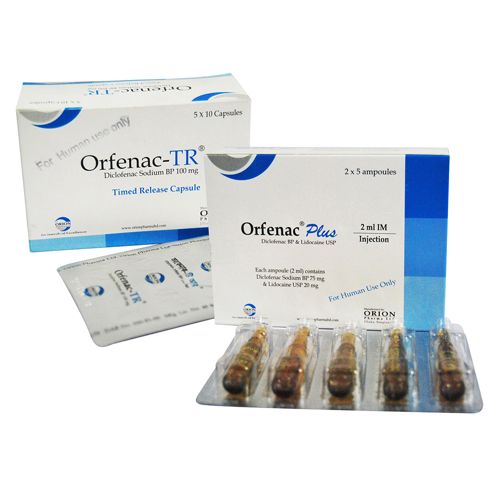 Pack Image: Orfenac Plus (75 mg Injection (2 ml ampoule)