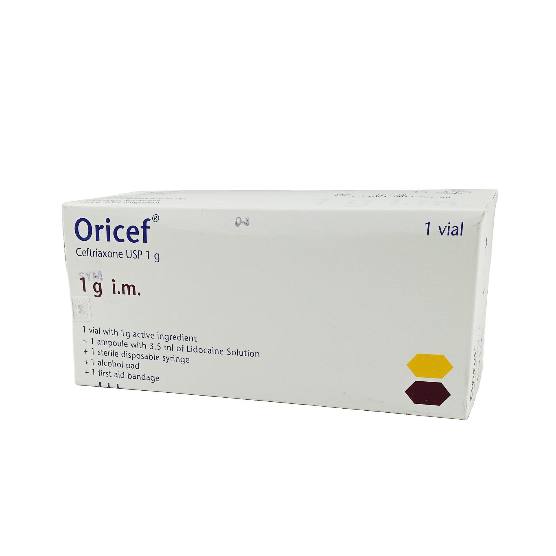 Pack Image: Oricef 1 gm Injection (1 gm vial)