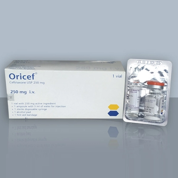 Pack Image: Oricef 250 mg Injection (250 mg vial)
