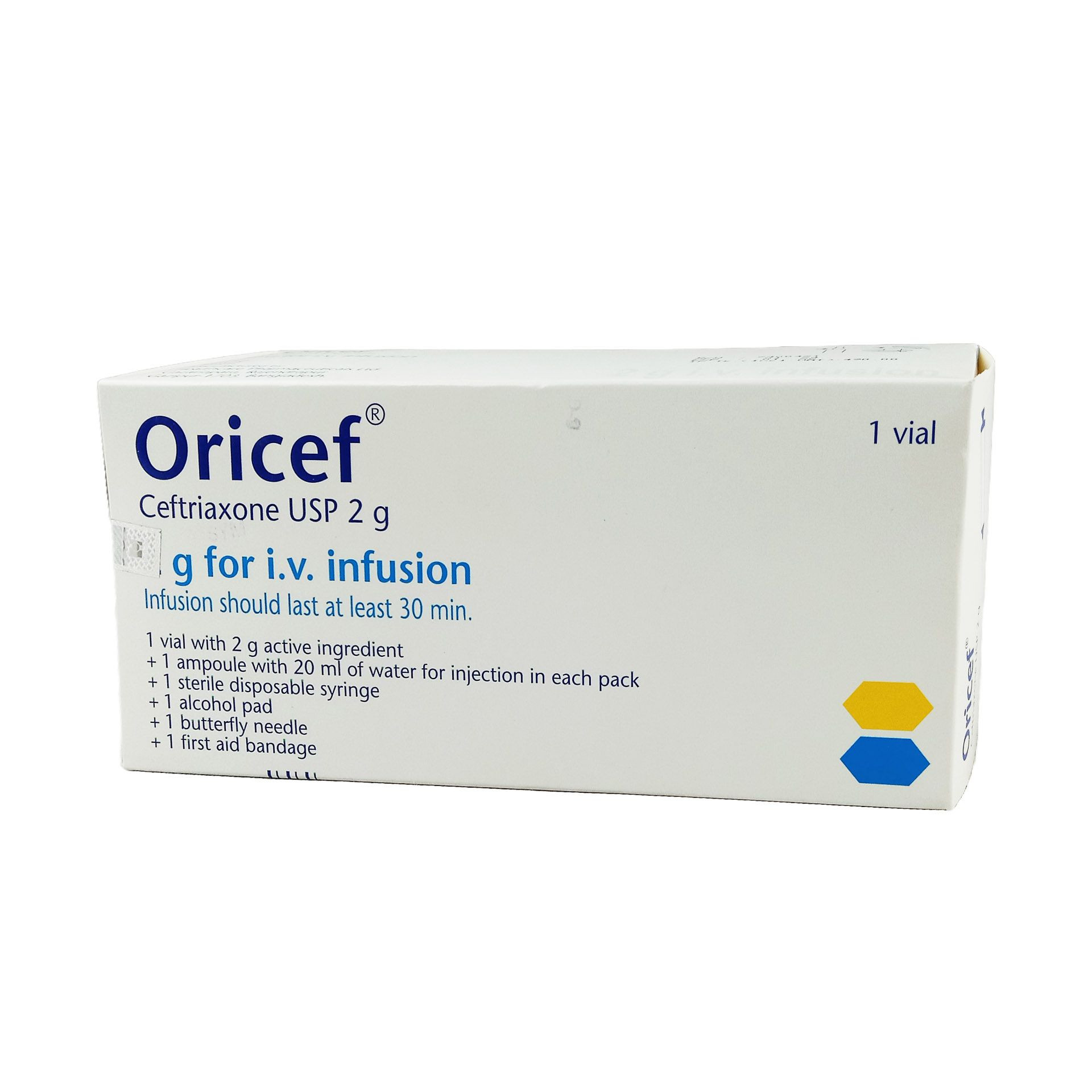 Pack Image: Oricef 2 gm Injection (2 gm vial)