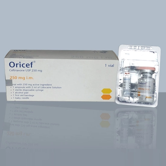 Pack Image: Oricef 250 mg Injection (250 mg vial)