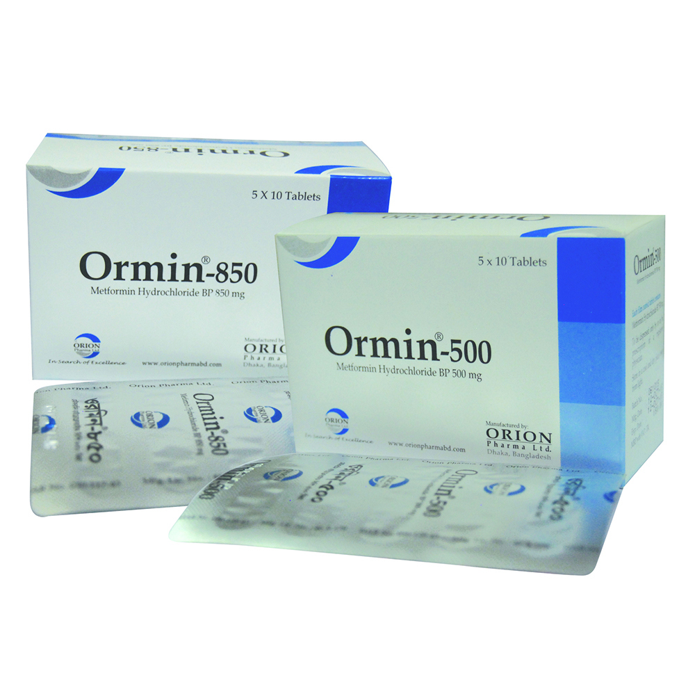 Pack Image: Ormin 850 mg Tablet (5 x 10)