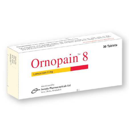 Pack Image: Ornopain 8 mg Tablet (3 x 10)