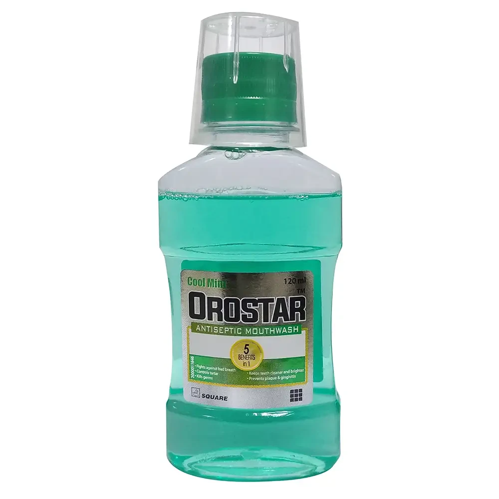 Pack Image: Orostar Cool Mint  Mouthwash (120 ml bottle)