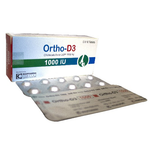 Pack Image: Ortho-D3 1000 IU Tablet (5 x 10)