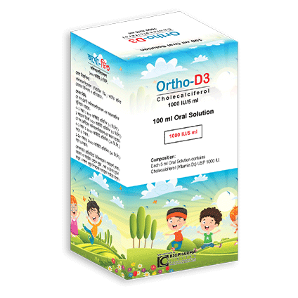 Pack Image: Ortho-D3 1000 IU Oral Solution (100 ml bottle)
