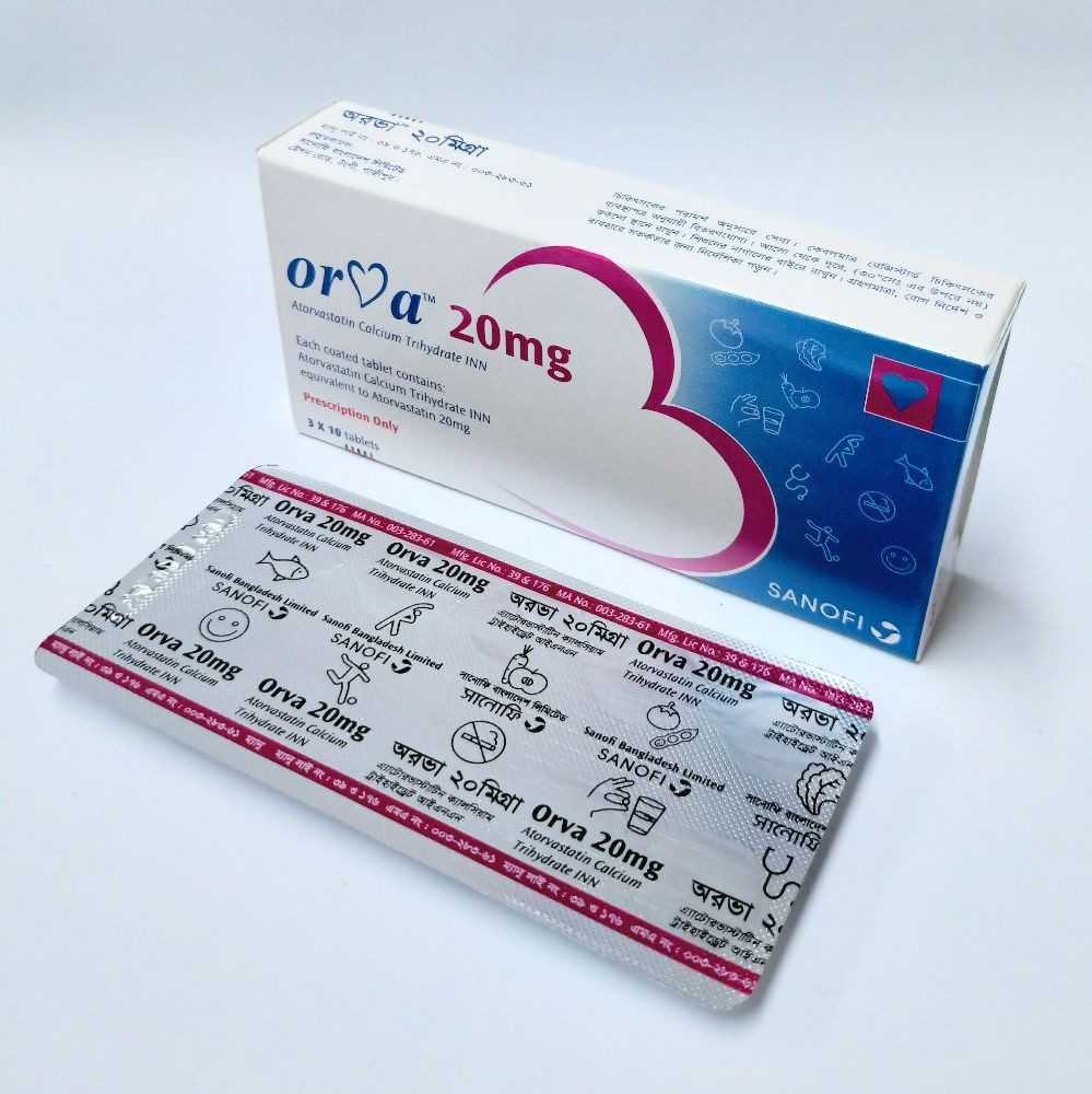 Pack Image: Orva 20 mg Tablet (3 x 10)