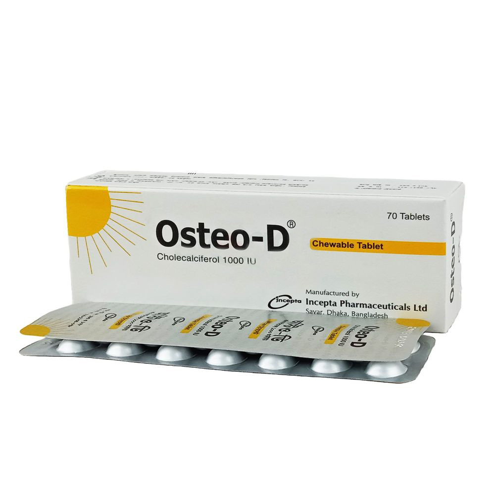 Pack Image: Osteo-D 1000 IU Chewable Tablet (5 x 14)
