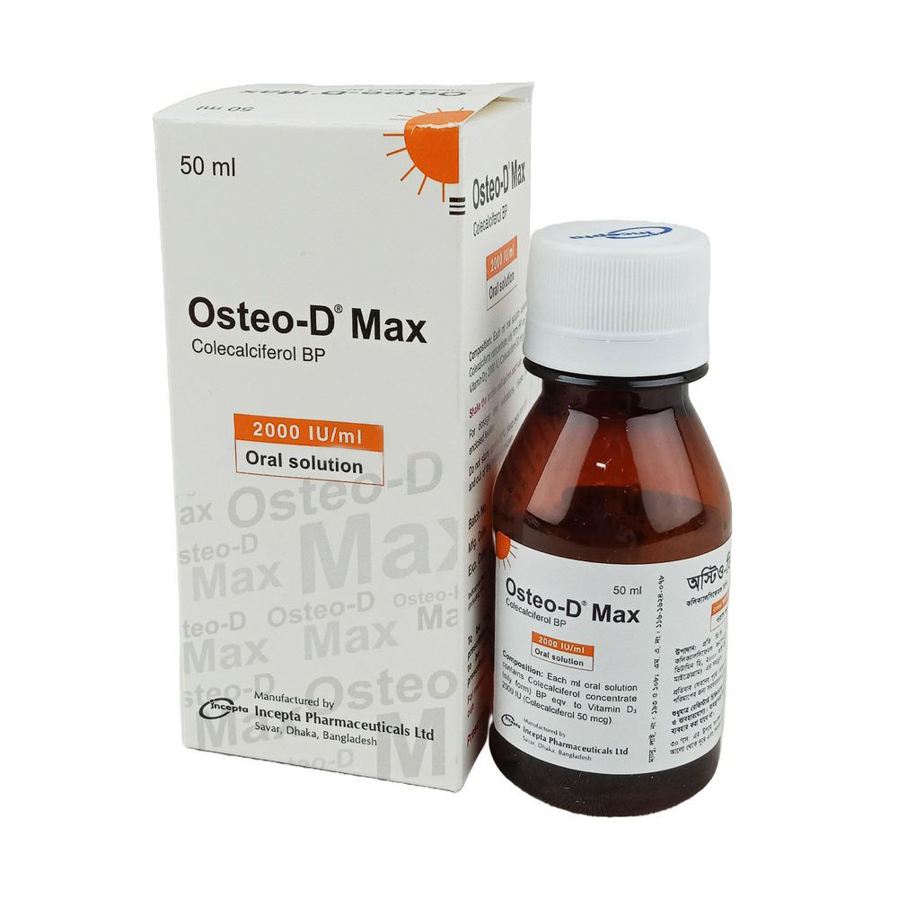 Pack Image: Osteo-D Max 2000 IU Oral Solution (50 ml bottle)