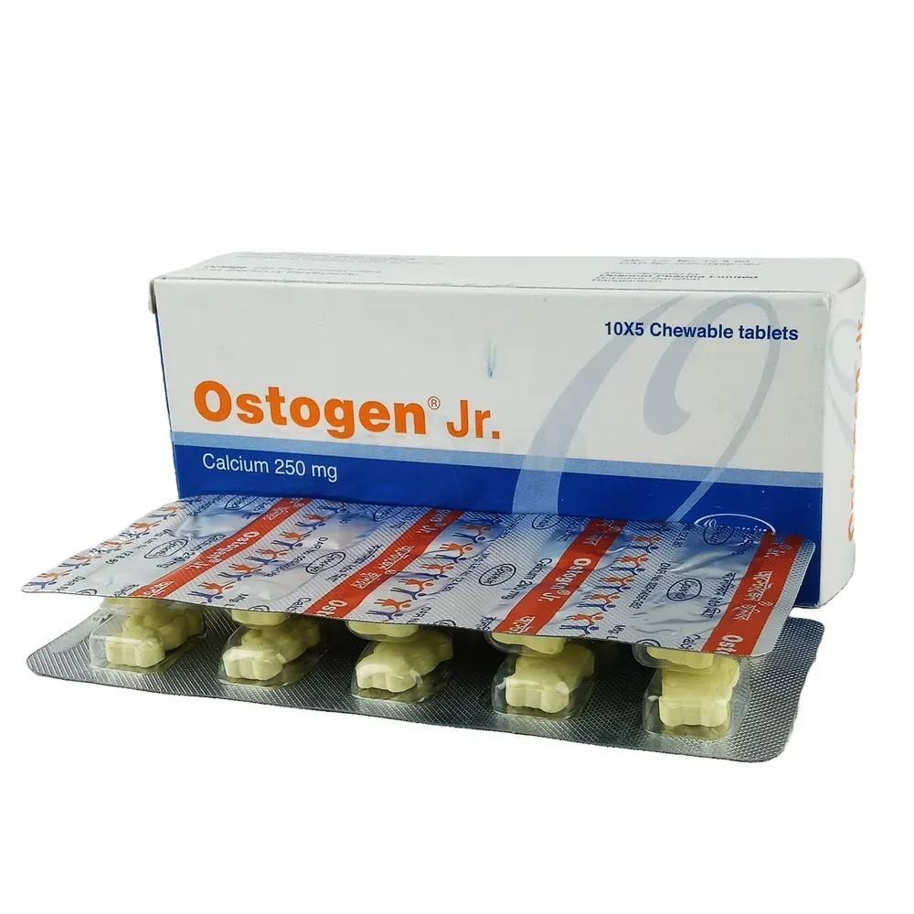 Pack Image: Ostogen Jr 250 mg Chewable Tablet (5 x 10)