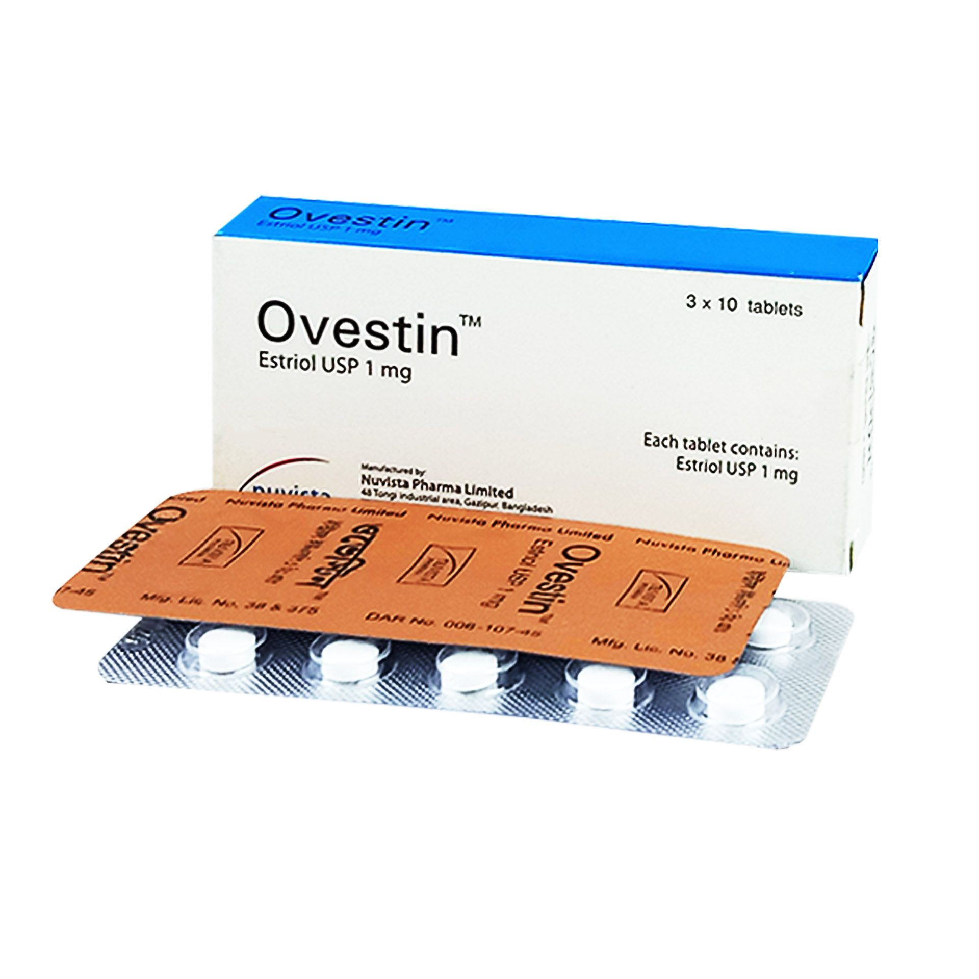 Pack Image: Ovestin 1 mg Tablet (3 x 10)