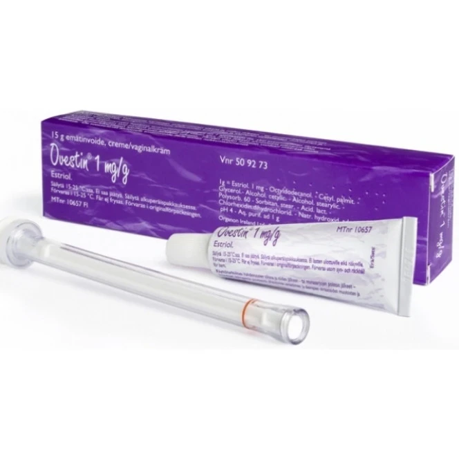 Pack Image: Ovestin 0.1% Vaginal Cream (15 gm tube)