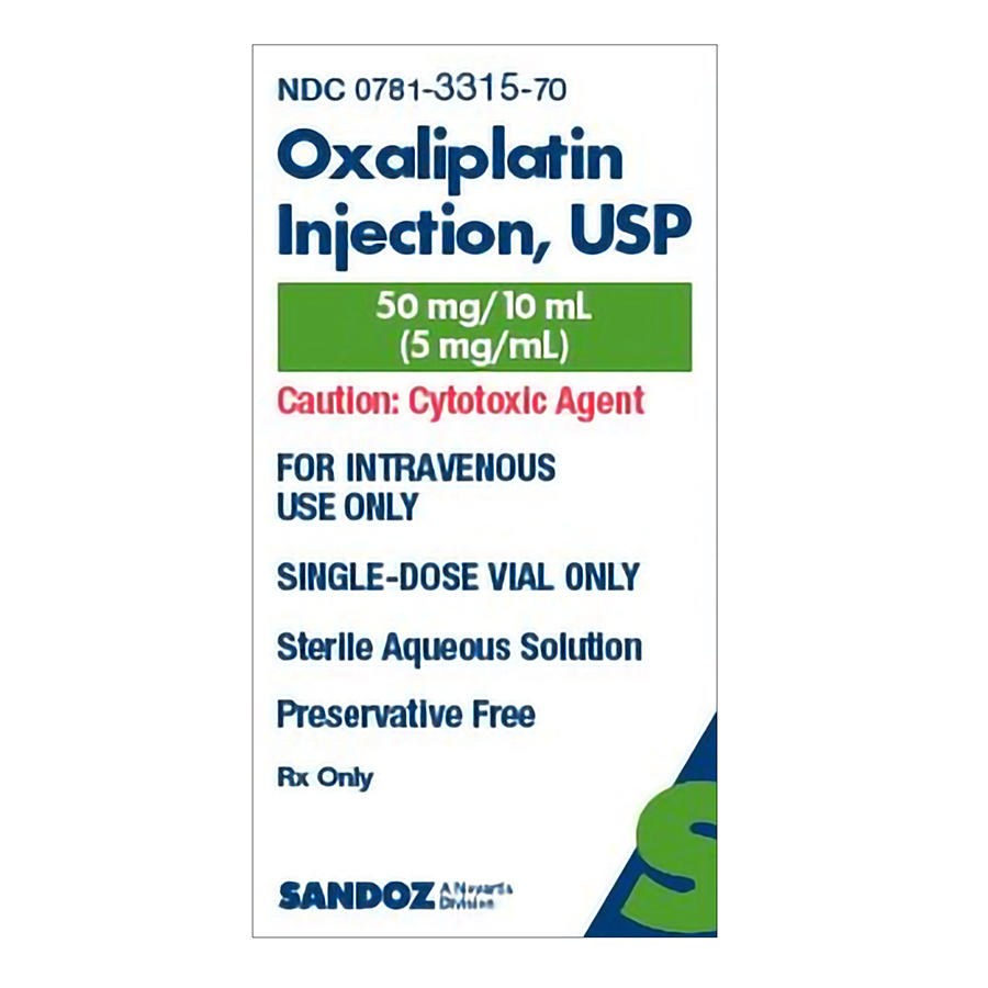 Pack Image: Oxaliplatin Sandoz 5 mg Injection (50 mg vial)