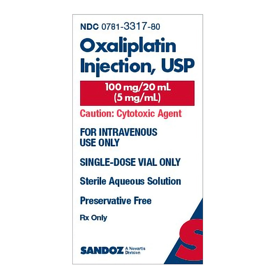 Pack Image: Oxaliplatin Sandoz 5 mg Injection (100 mg vial)