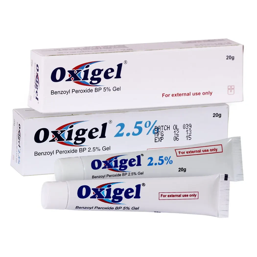 Pack Image: Oxigel 2.5% Topical Gel (20 gm tube)
