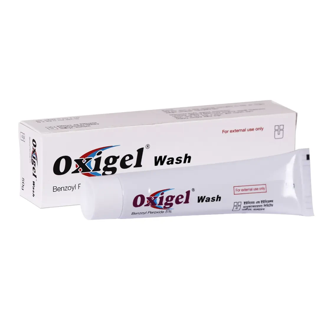 Pack Image: Oxigel Wash 5% Topical Gel (50 gm tube)