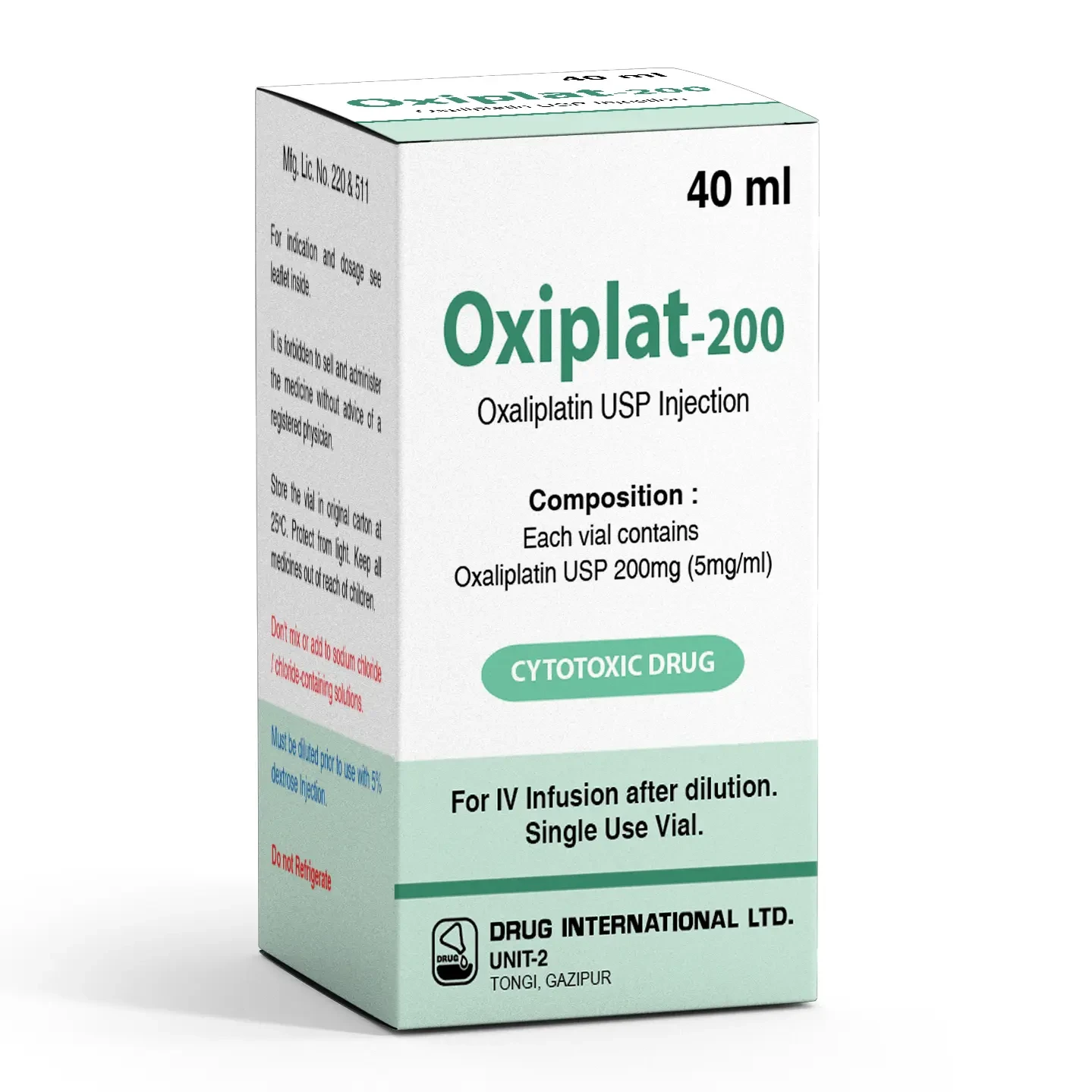 Pack Image: Oxiplat 5 mg Injection (50 mg vial)