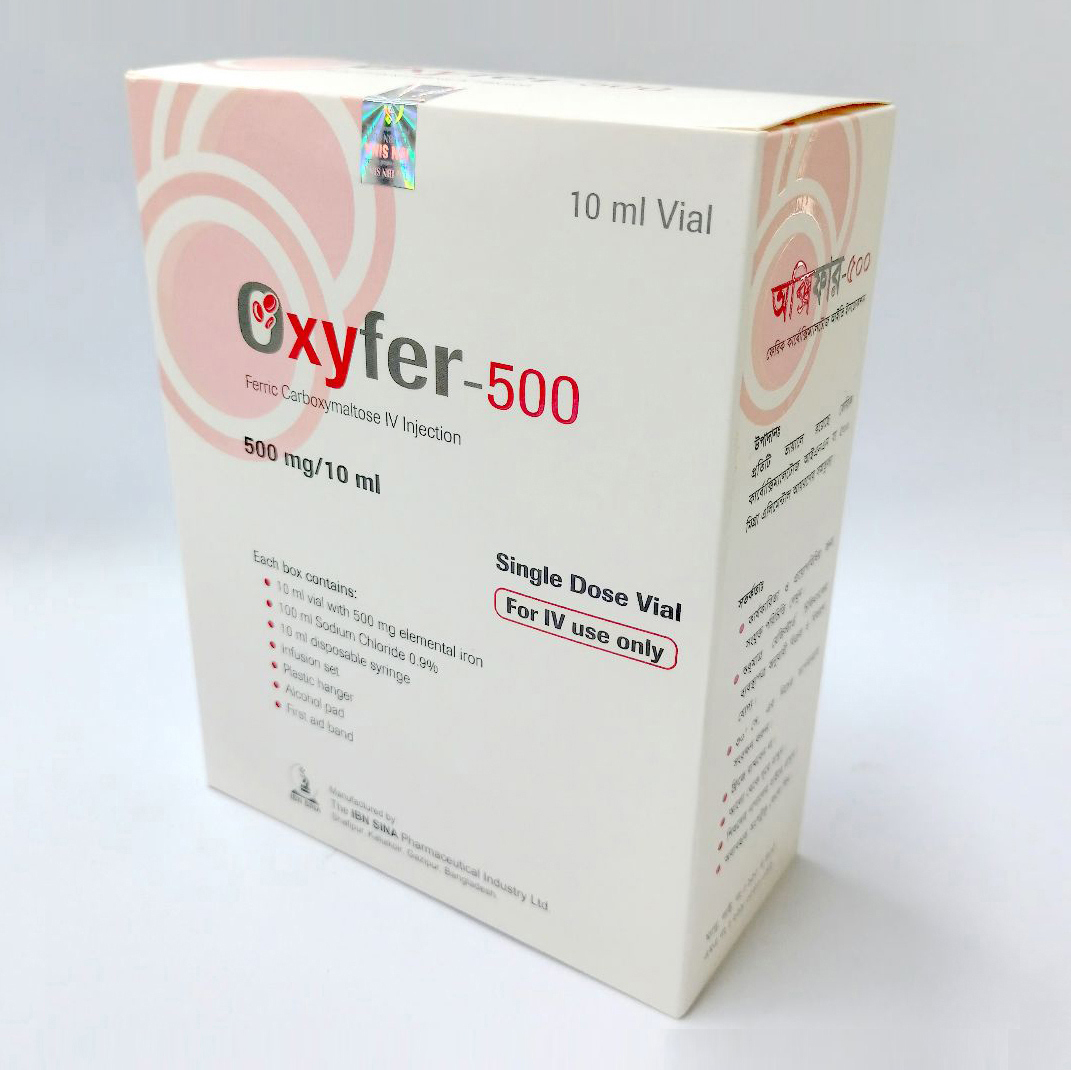 Pack Image: Oxyfer 500 mg Injection (10 ml vial)