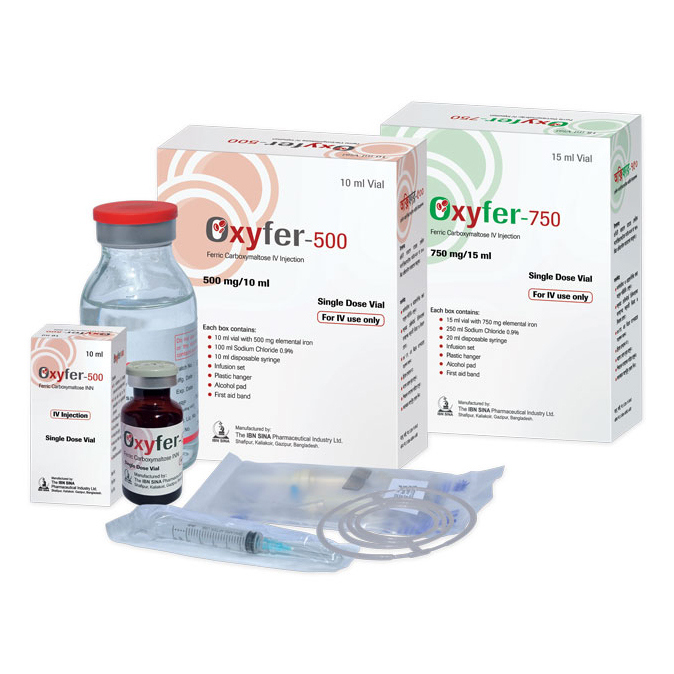 Pack Image: Oxyfer 750 mg Injection (15 ml vial)