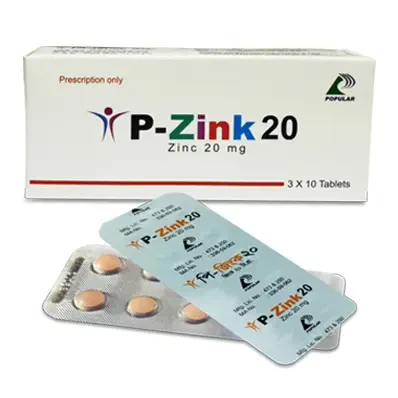 Pack Image: P-Zink 20 mg Tablet (3 x 10)