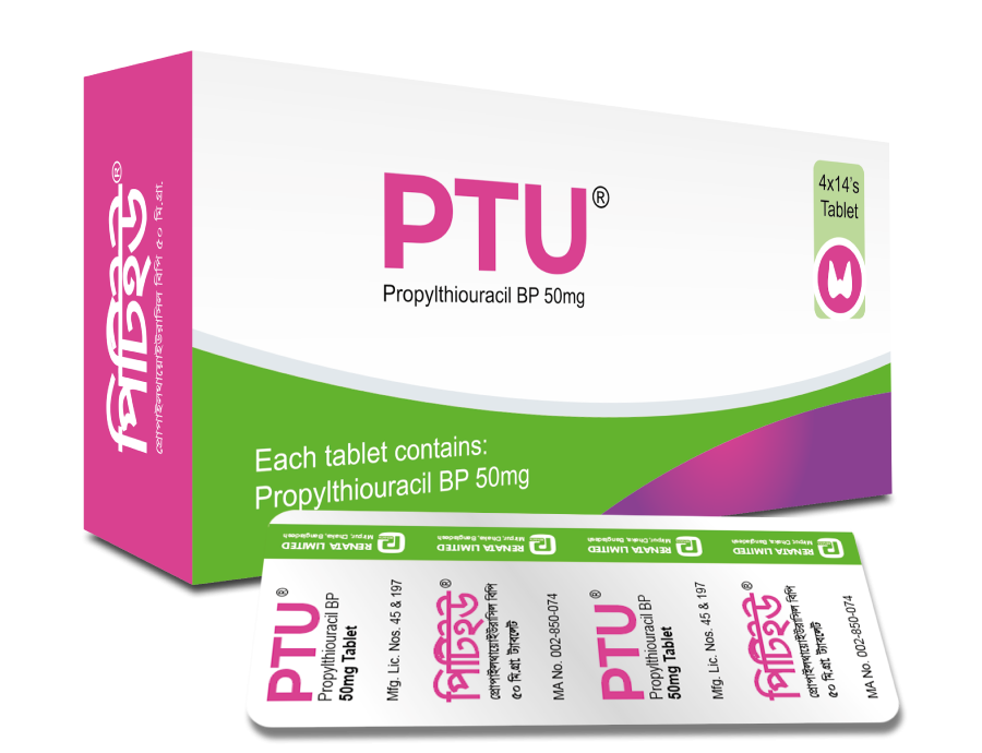 Pack Image: PTU 50 mg Tablet (4 x 14)