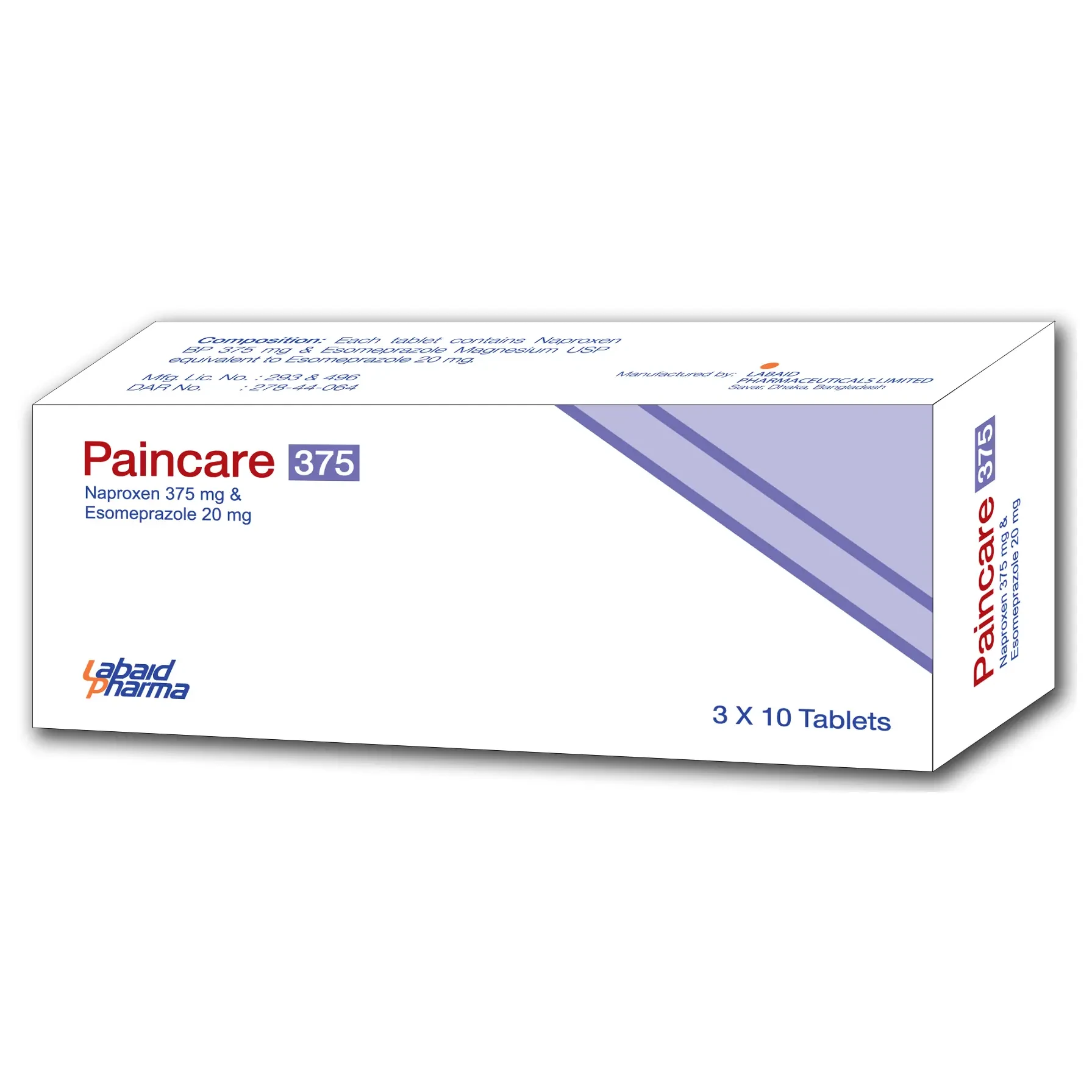 Pack Image: PainCare 375 mg Tablet (3 x 10)