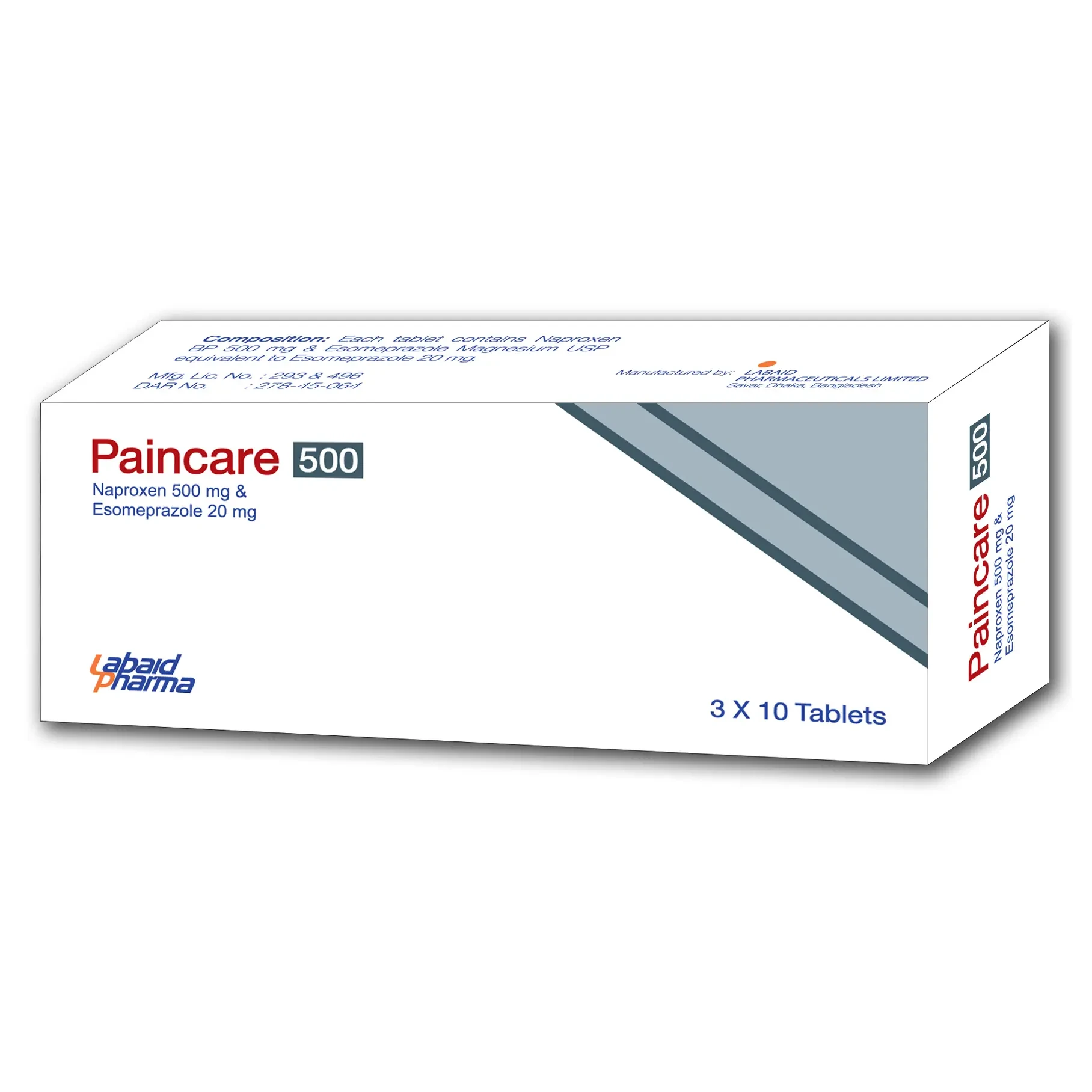 Pack Image: PainCare 500 mg Tablet (3 x 10)