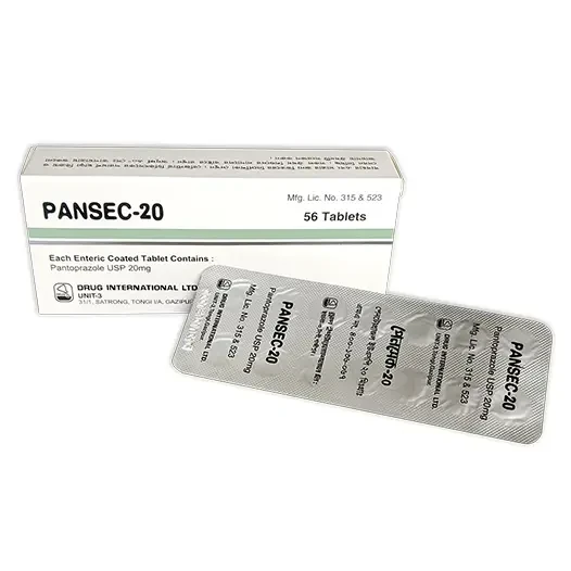 Pack Image: Pansec 20 mg Tablet (4 x 14)