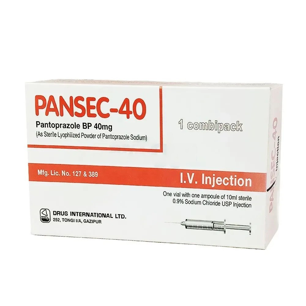 Pack Image: Pansec 40 mg Injection (40 mg vial)