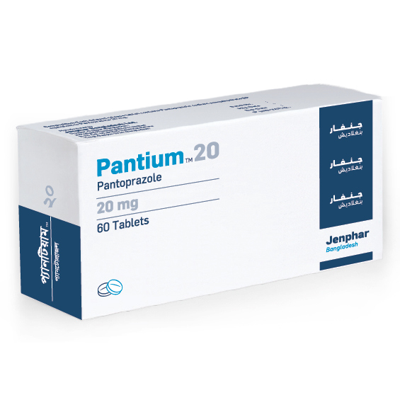 Pack Image: Pantium 20 mg Tablet (6 x 10)