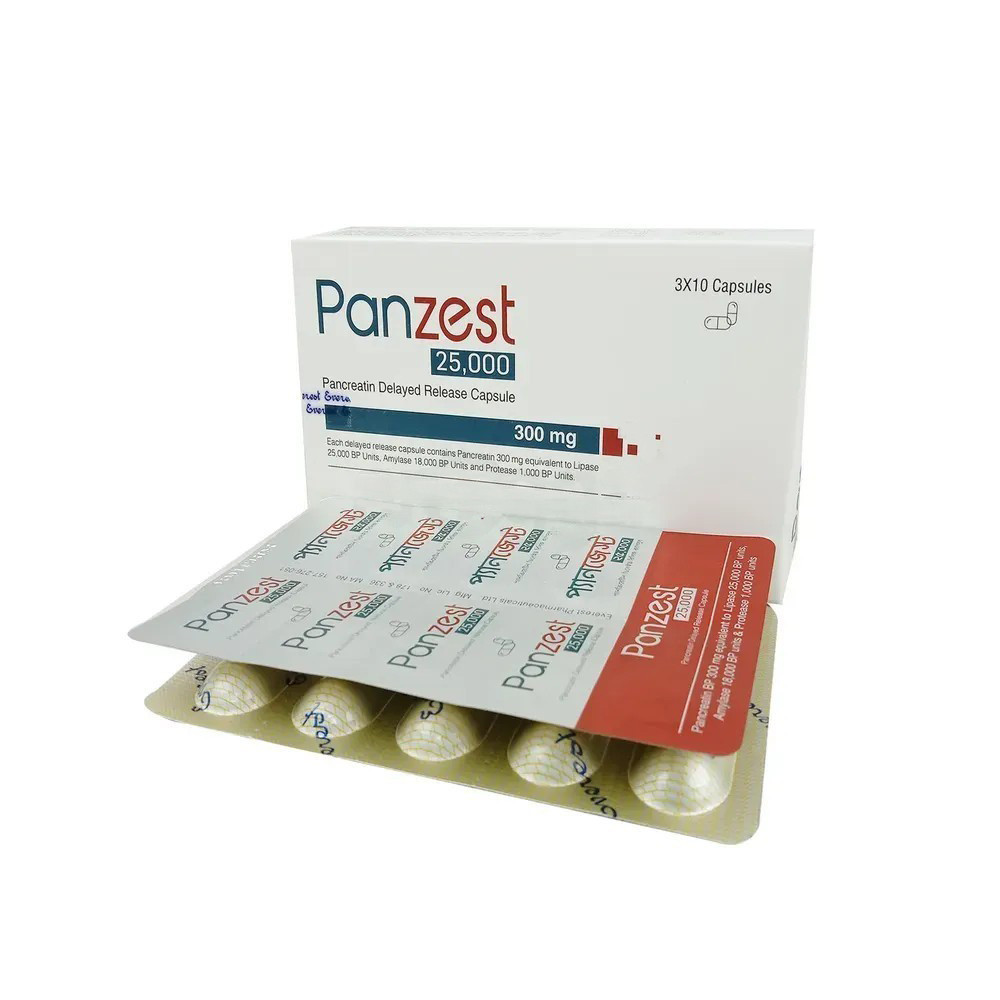 Pack Image: Panzest 25000 300 mg Capsule (3 x 10)