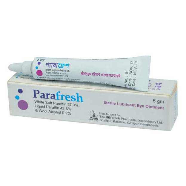 Pack Image: Parafresh 57.3% 42.5% Eye Ointment (5 gm tube)