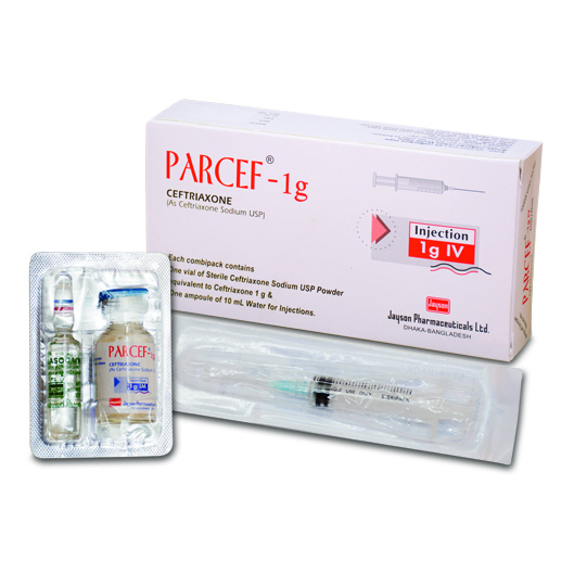 Pack Image: Parcef 1 gm Injection (1 gm vial)