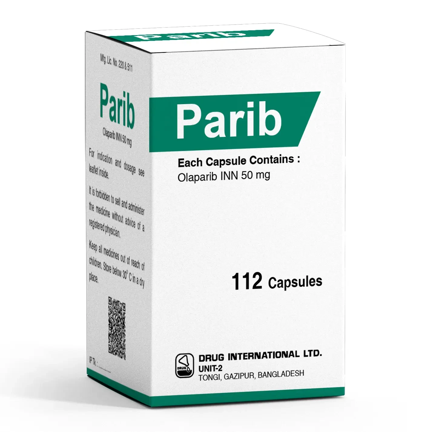 Pack Image: Parib 50 mg Capsule (1 x 112)