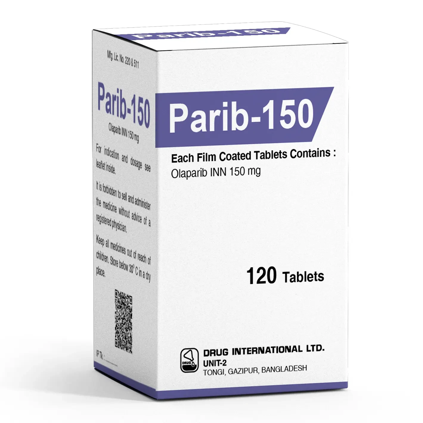 Pack Image: Parib 150 mg Tablet (1 x 120)
