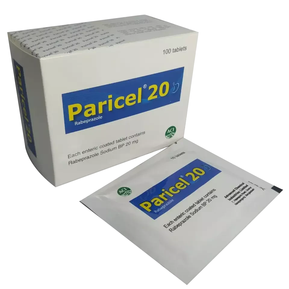 Pack Image: Paricel 20 mg Tablet (10 x 10)