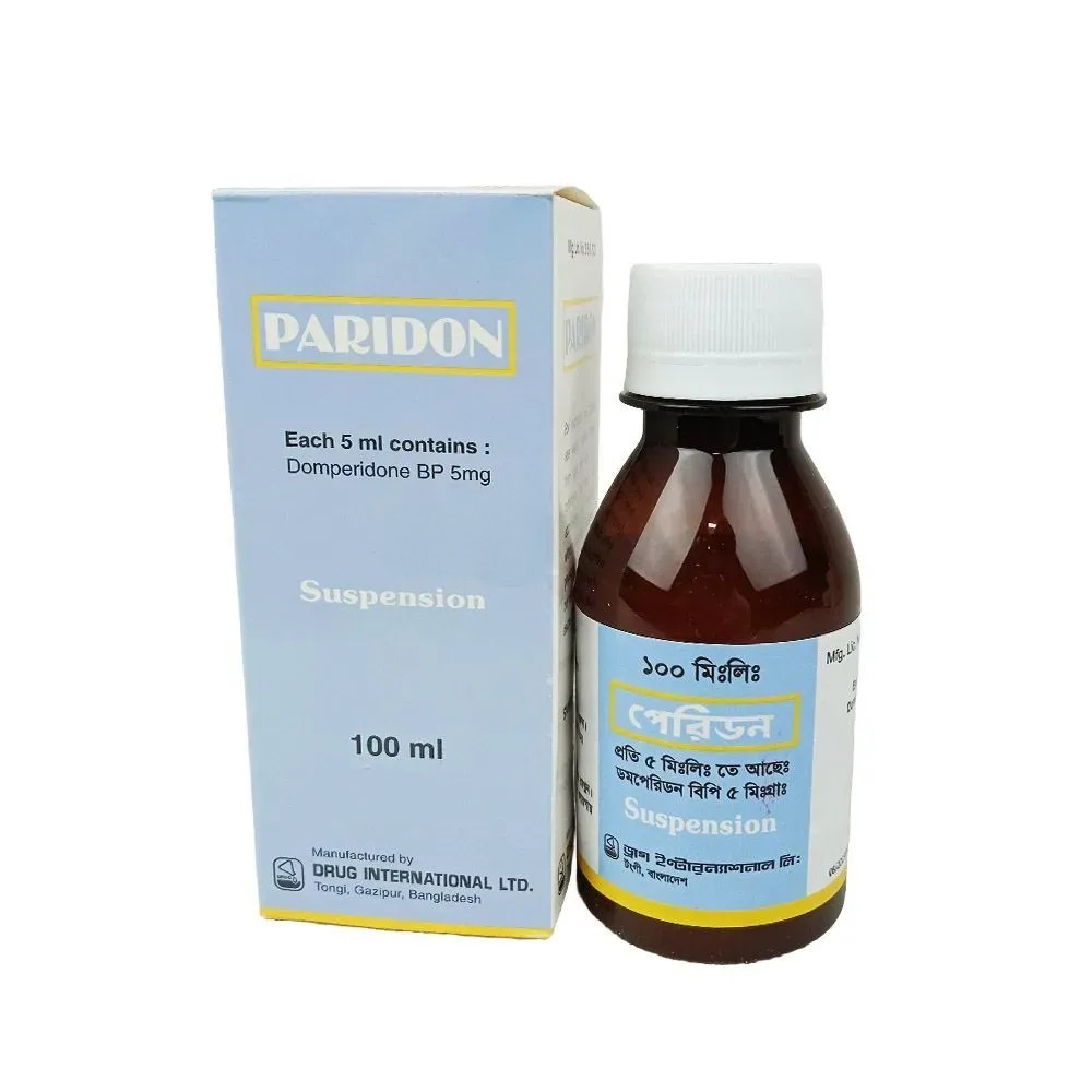 Pack Image: Paridon 5 mg Suspension (100 ml bottle)