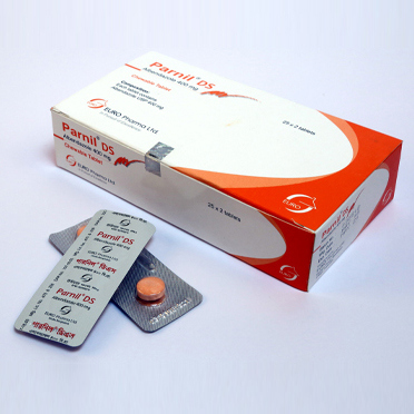 Pack Image: Parnil DS 400 mg Chewable Tablet (25 x 2)