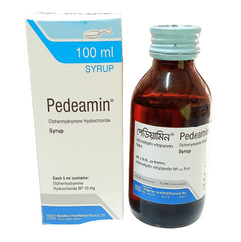 Pack Image: Pedeamin 10 mg Syrup (100 ml bottle)