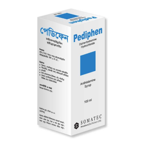 Pack Image: Pediphen 10 mg Syrup (100 ml bottle)