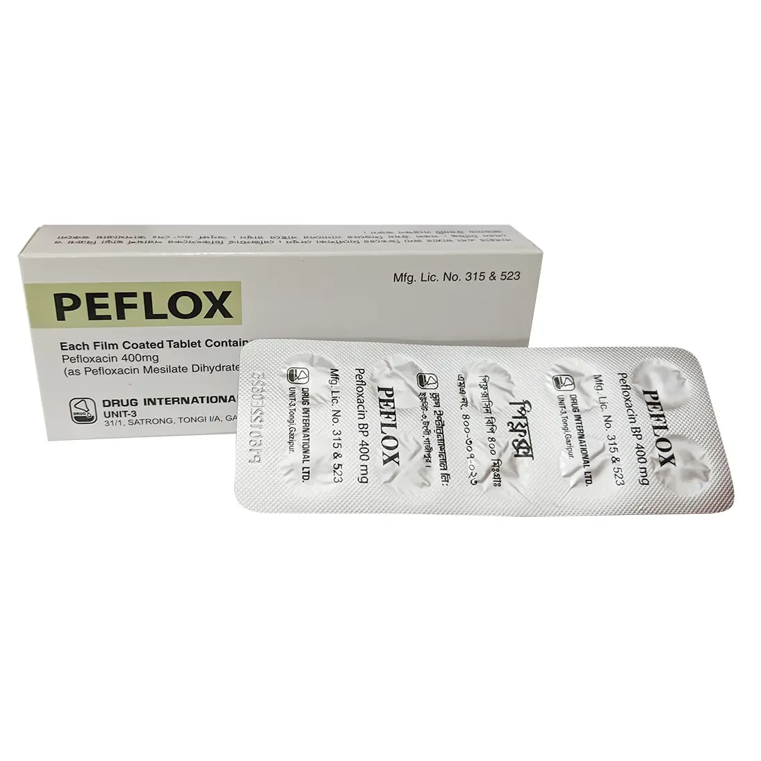 Pack Image: Peflox 400 mg Tablet (2 x 10)