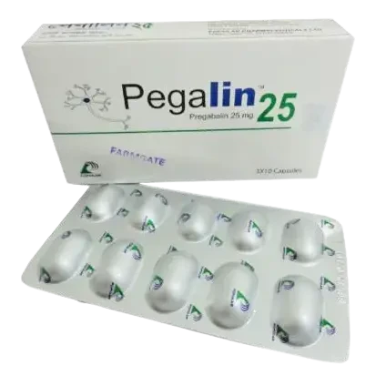 Pack Image: Pegalin 25 mg Capsule (5 x 10)